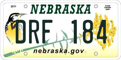 NE license plate DRF184