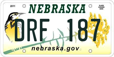 NE license plate DRF187