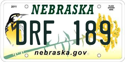 NE license plate DRF189
