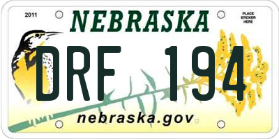 NE license plate DRF194
