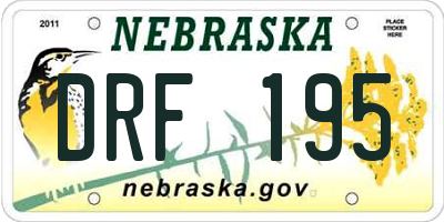 NE license plate DRF195