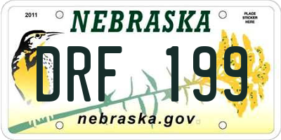 NE license plate DRF199