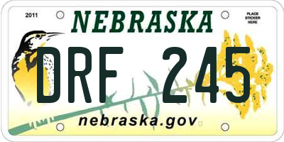 NE license plate DRF245