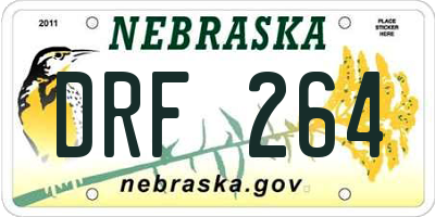 NE license plate DRF264