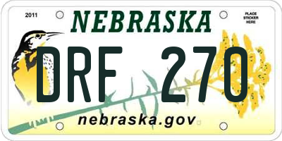 NE license plate DRF270