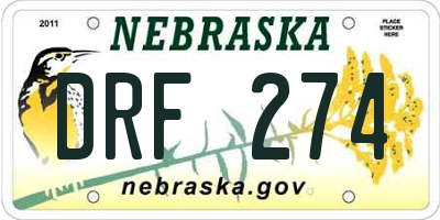 NE license plate DRF274