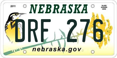 NE license plate DRF276