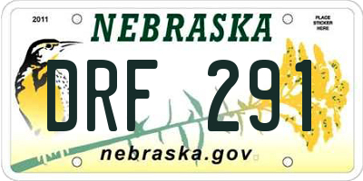 NE license plate DRF291
