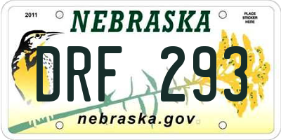 NE license plate DRF293