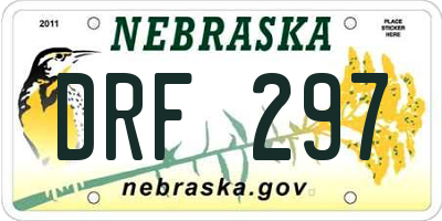 NE license plate DRF297