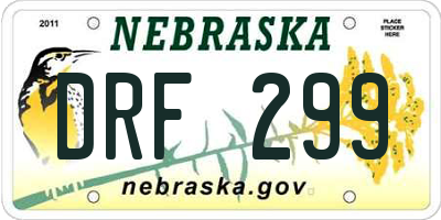 NE license plate DRF299