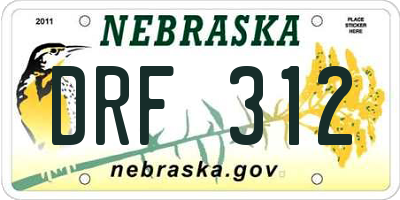 NE license plate DRF312
