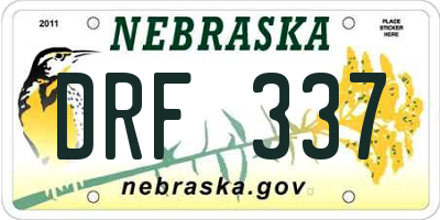 NE license plate DRF337