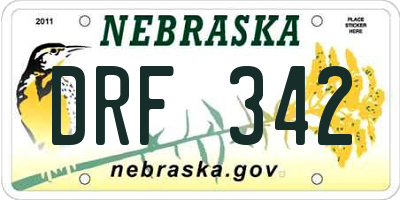 NE license plate DRF342