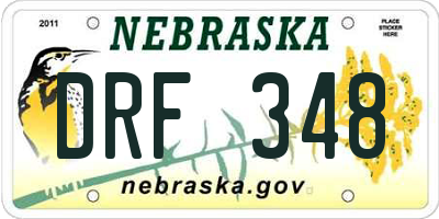 NE license plate DRF348