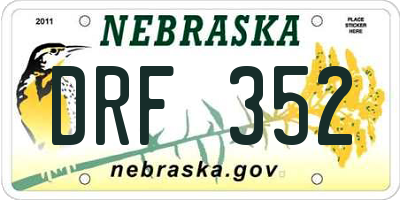 NE license plate DRF352