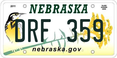 NE license plate DRF359