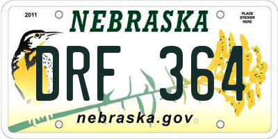 NE license plate DRF364