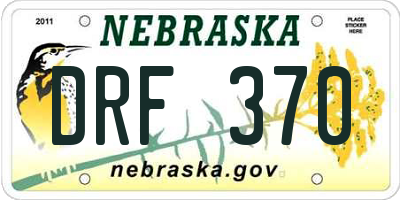 NE license plate DRF370