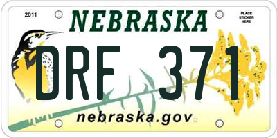 NE license plate DRF371