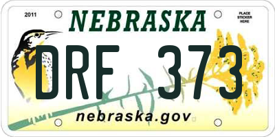 NE license plate DRF373
