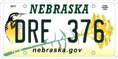 NE license plate DRF376