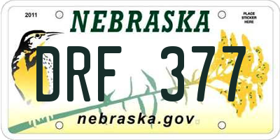 NE license plate DRF377