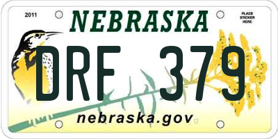 NE license plate DRF379