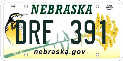 NE license plate DRF391
