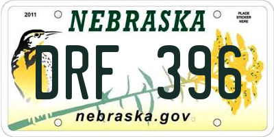 NE license plate DRF396