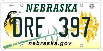 NE license plate DRF397