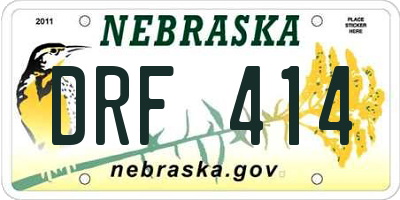 NE license plate DRF414