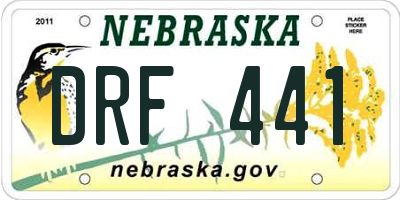 NE license plate DRF441