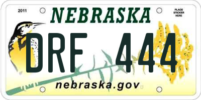 NE license plate DRF444