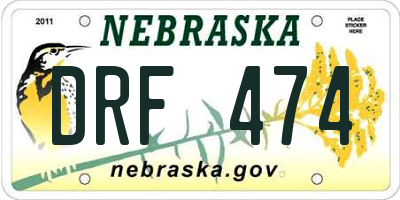 NE license plate DRF474