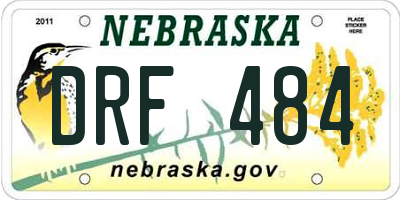 NE license plate DRF484
