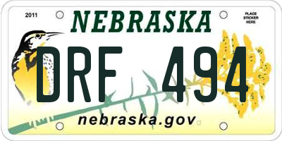 NE license plate DRF494