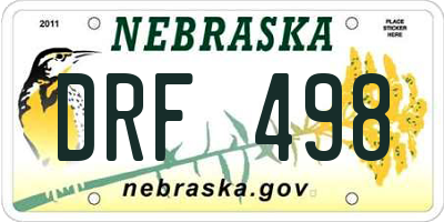 NE license plate DRF498