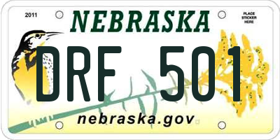 NE license plate DRF501