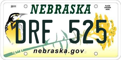 NE license plate DRF525