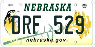 NE license plate DRF529