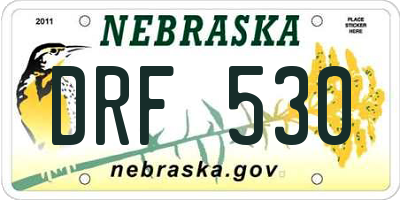 NE license plate DRF530