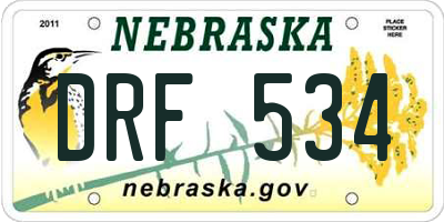 NE license plate DRF534