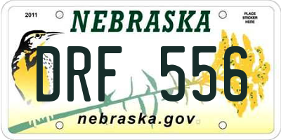 NE license plate DRF556