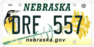 NE license plate DRF557