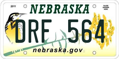 NE license plate DRF564