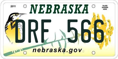 NE license plate DRF566