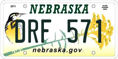 NE license plate DRF571