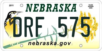 NE license plate DRF575