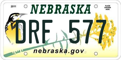 NE license plate DRF577